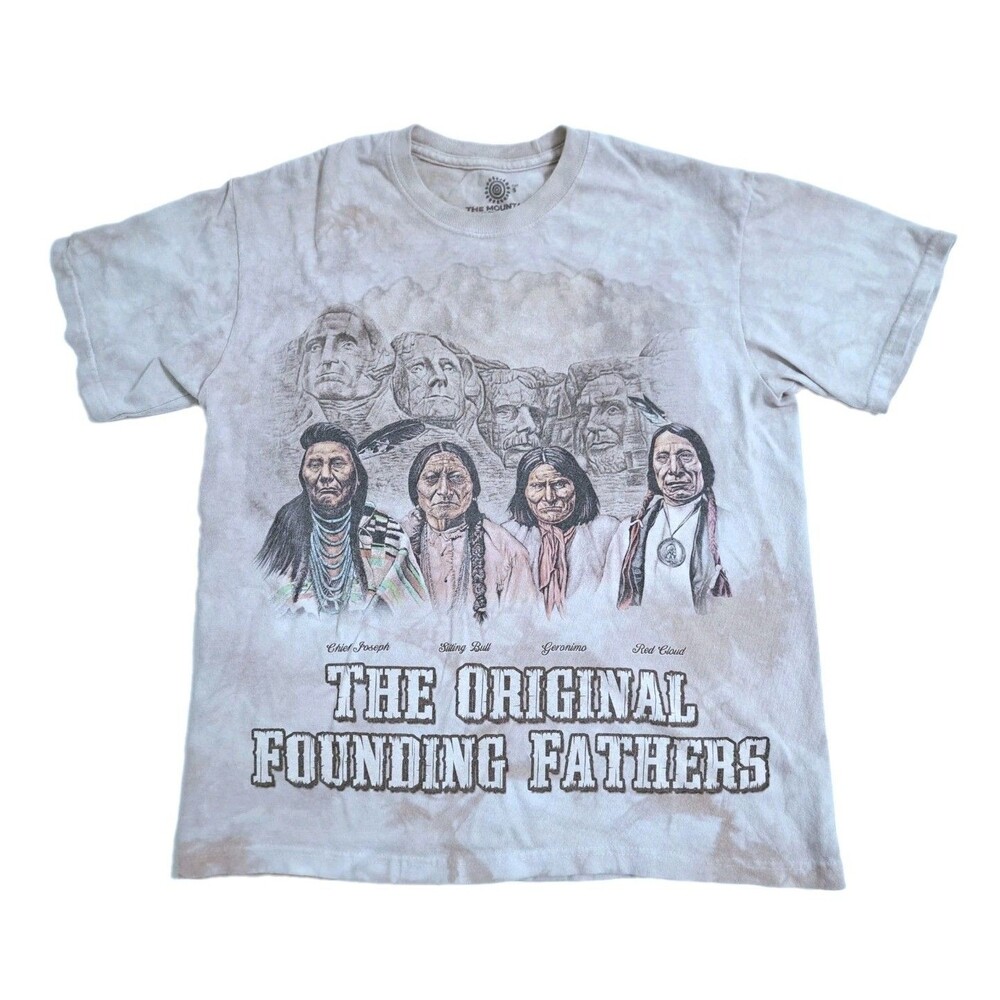 Mountain Size Small Original Founding Fathers T-Shirt Native American Rushmore